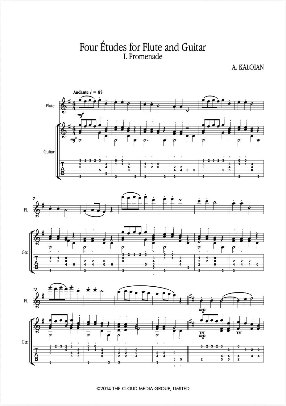 Four Études for Flute and Guitar